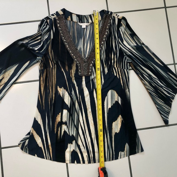 Ladies size L Boston Proper long sleeved tunic top with beading - Picture 6 of 7